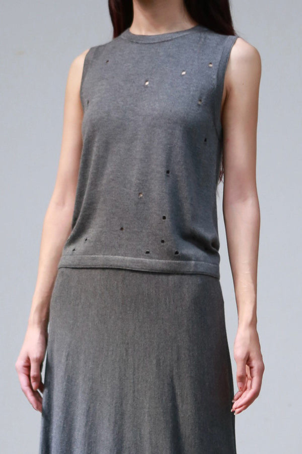 SWAYING 24 Early Fall Bamboo Cashmere Tank Top SW-SW24PF1T45-HUI Gray
